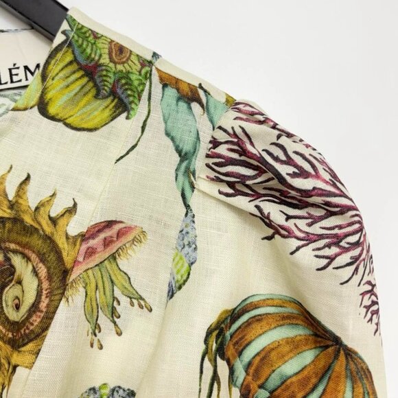 ALÉMAIS Sea Short-Sleeve Linen Midi Dress - Picture 4 of 16